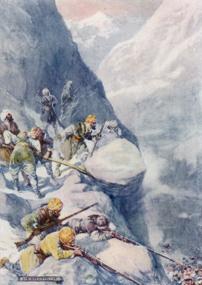 Crushed by Rolling Stones, Mown Down by Volleys of Musket-Shot, the Men Fell in Hundreds by Joseph Ratcliffe Skelton
